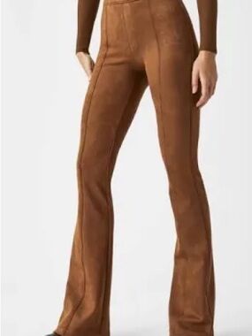 Spanx Faux Suède Flare Pants Caramel M